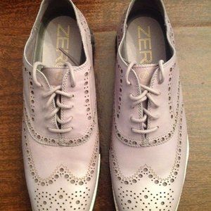 Cole Haan Men's ZeroGrand  Light Gray Leather Wingtip Oxford casual shoes11.5M